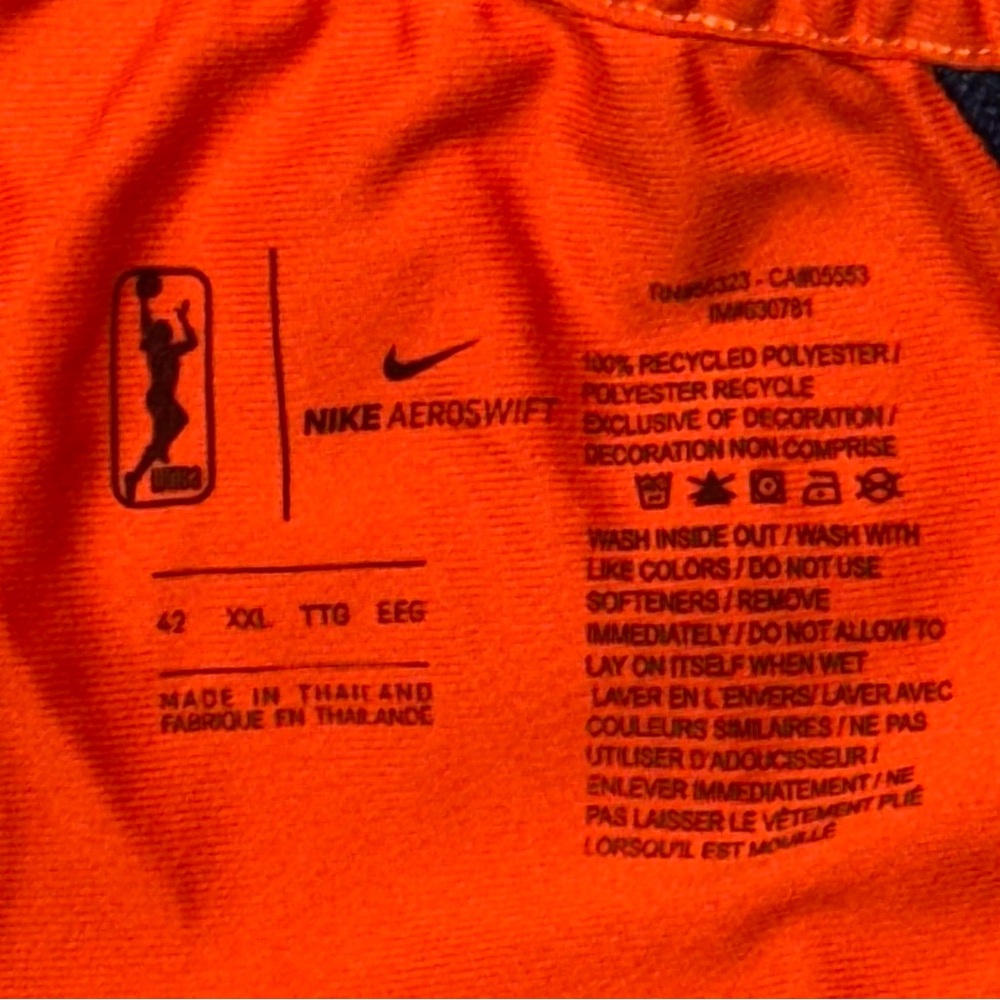 Authentic WNBA Connecticut Sun Nike Aeroswift Game Shorts XXL/42 Length +1 - Picture 9 of 9